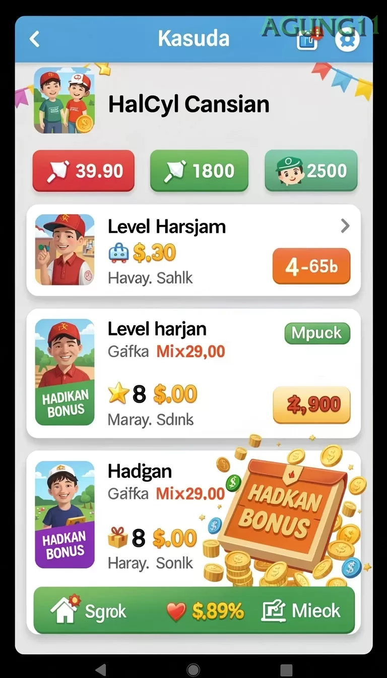 Cuplikan layar HOKIBONUS — menu navigasi
